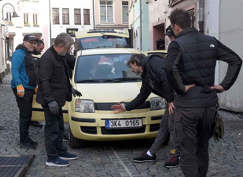Z natáčení komedie Když se zhasne v Olomouci