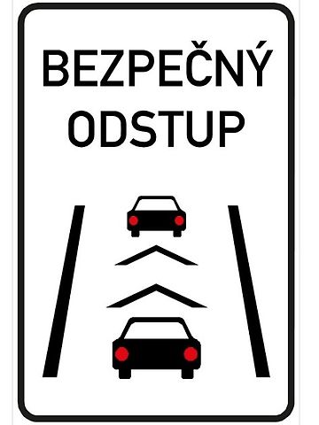 Dopravní značka Bezpečný odstup, zdroj: se svolením Ministerstva dopravy ČR