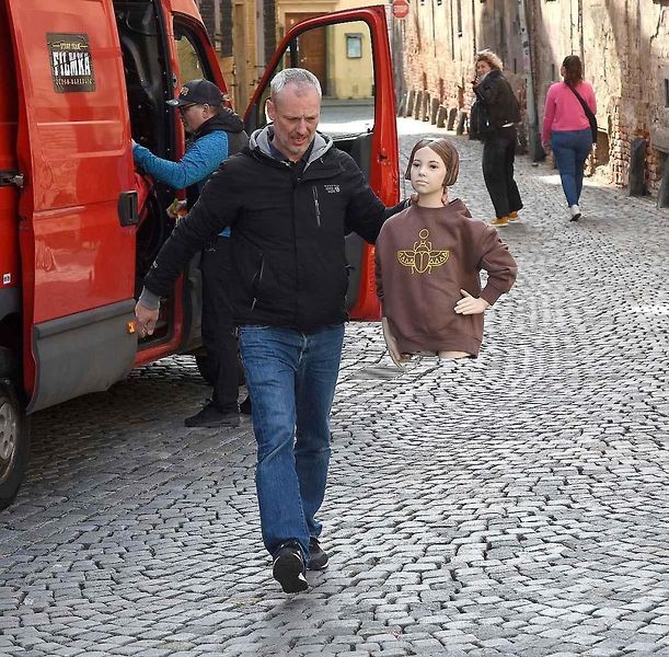 Z natáčení komedie Když se zhasne v Olomouci