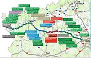 Mapka ukazuje jednotlivé úseky dálnice D6 s termíny staveb. Letos se začne s dalšími dvěma částmi.