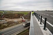 Fototermín v rámci ukázky postupu stavby dálnice D1 Říkovice–Přerov, 14. listopadu 2025, Přerov.
