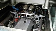 Testovací stolice pro motor Jaguaru XJ220.