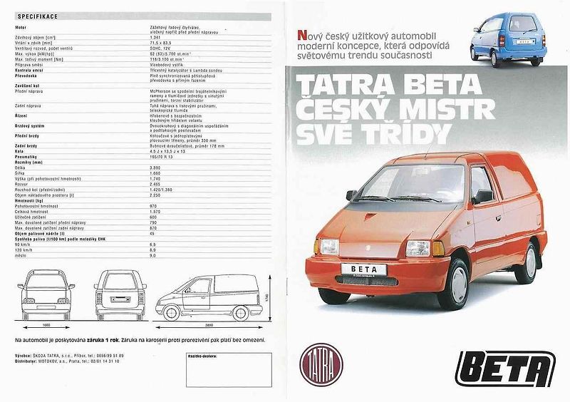 Tatra Beta využívala světlomety ještě ze Škody 120, což je patrné na první pohled.