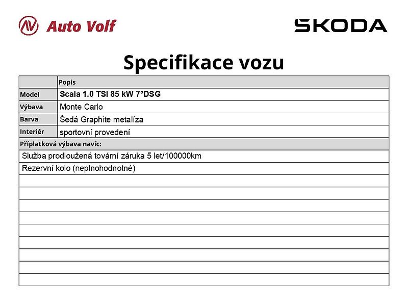 Škoda Scala (2025) Monte Carlo 1.0 TSI 85 kW 7°DS - fotka 6 z 34