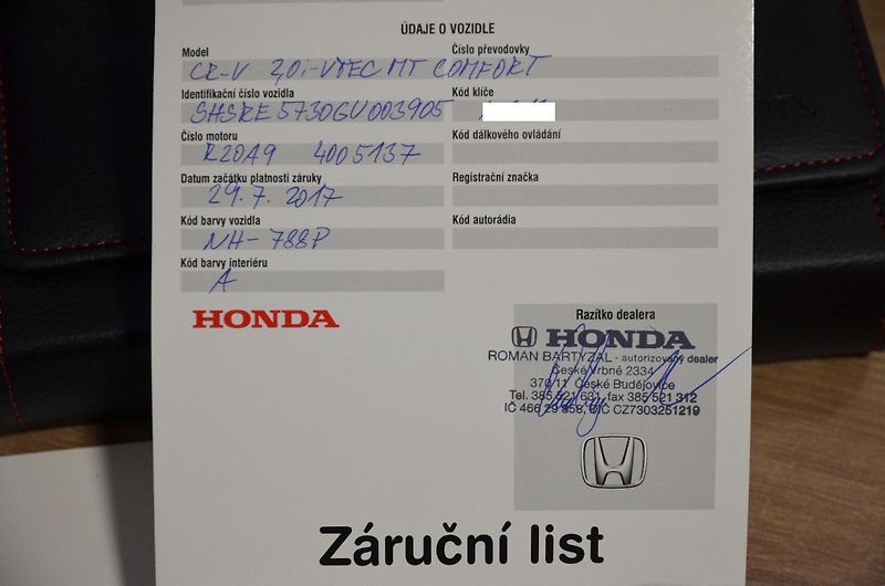 Honda CR-V (2017) 2.0i-VTEC 4x4 1.MAJ./ 88.700km - fotka 32 z 39