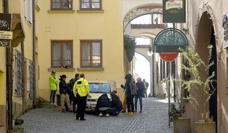 Z natáčení komedie Když se zhasne v Olomouci
