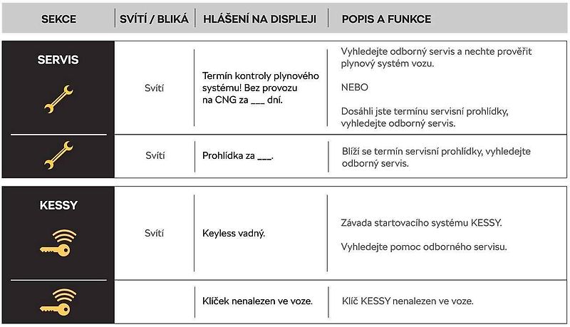 Znáte význam všech varovných kontrolek?