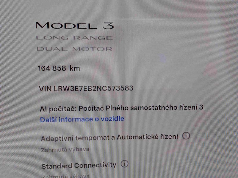 Tesla Model 3 (2022) AWD Long Range  ACC  LED  NAVI - fotka 8 z 11