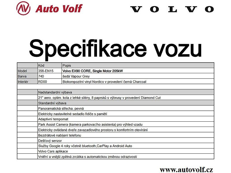 Volvo EX90 CORE Single Motor RWD 205kW - fotka 2 z 13