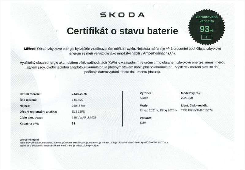 Škoda Enyaq 60 132kW SoH 93% - fotka 6 z 30