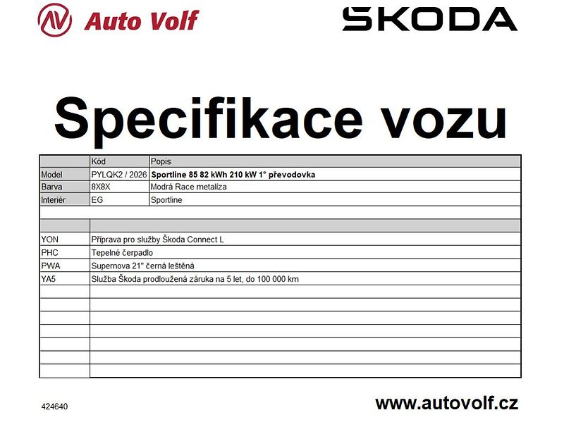 Škoda Elroq Sportline 85 82kWh 210kW - fotka 2 z 11
