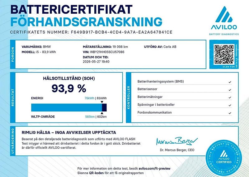 BMW i5 xDrive40 Touring M SoH 93% Kam - fotka 2 z 26