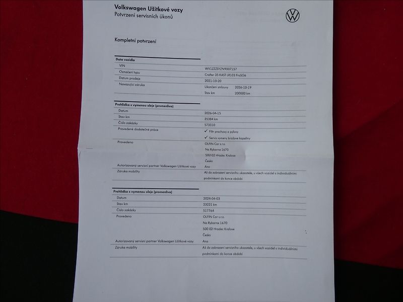 Volkswagen Crafter 2,0 TDi 103kW DPH,serviska,ČR - fotka 50 z 50