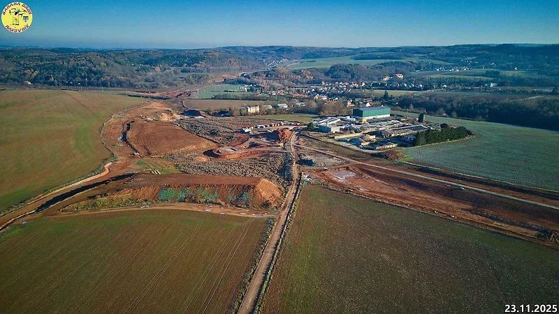 Staveniště dálnice D6 úseku Petrohrad - Lubenec. Foto: Jan Banán Svoboda