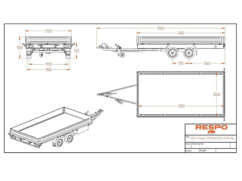 Respo (2026) 400x200, ALU bočnice, 2700kg - fotka 13 z 22
