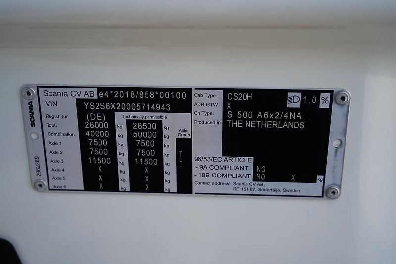 Scania Ostatní (2023) S 500 6x2 tahač EURO 6 - fotka 18 z 18