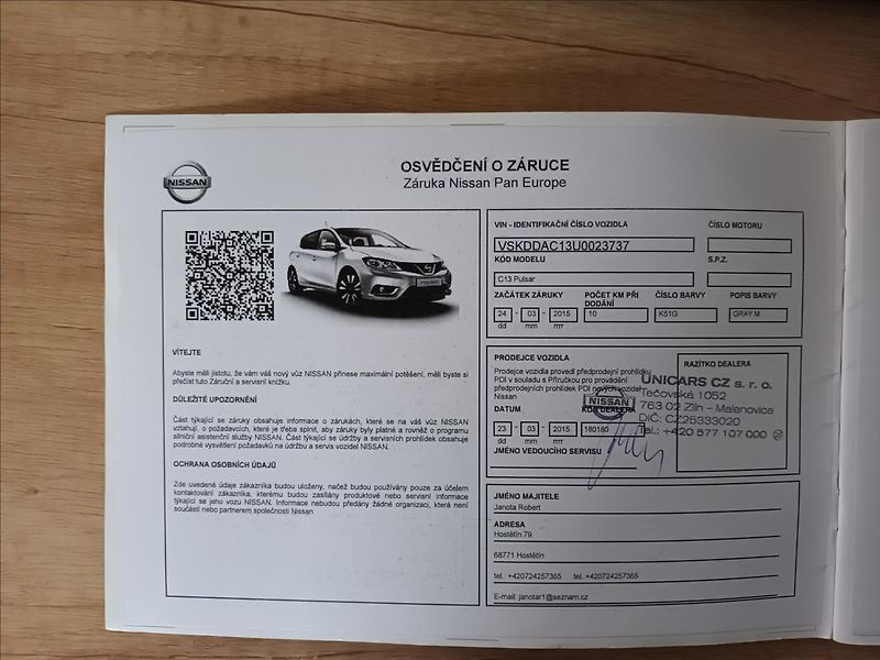 Nissan Pulsar 1,2 DIG-T,1MAJ,ČE,SERVIS,KOLA - fotka 37 z 40