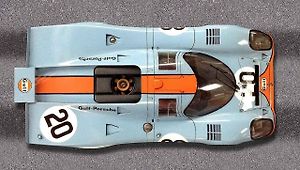 Porsche 917K, ve zbarvení Gulf.