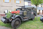 Další pohled na obrněný vůz M3A1 Scout pro Rudou armádu.