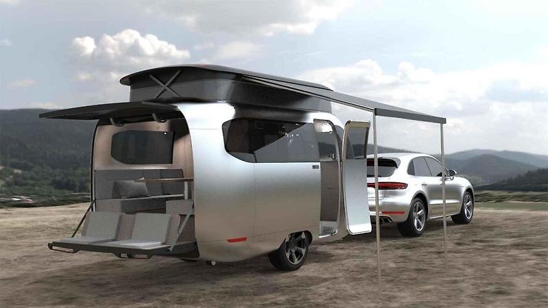 Koncept obytného přívěsu Travel Trailer od firmy Airstream vznikl ve spolupráci s renomovaným designérským studiem F. A. Porsche.