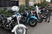 Z příjezdu spanilé jízdy motocyklů do Poděbrad.