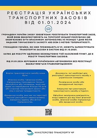 Informační leták pro ukrajinské řidiče, zdroj: Zdroj: Ministerstvo dopravy