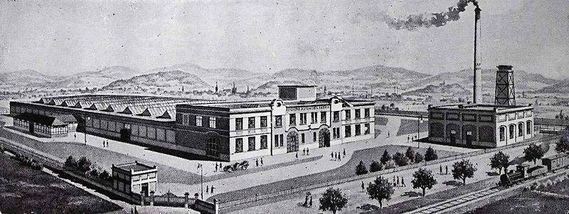 Továrna RAF během návštěvy arcivévody Leopolda