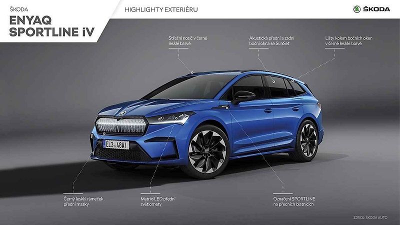 Enyaq iV Sportline je první sportovně orientovaný elektromobil značky