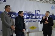 Slavnostní zahájení stavby dalšího úseku dálnice D7 se konalo v pátek 6. prosince v Třebízi.