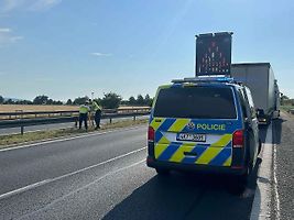 Místo nehody na dálnici D6 na Chebsku