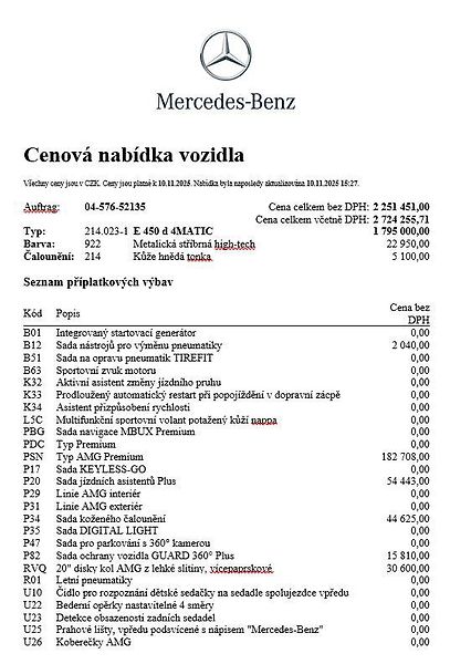Mercedes-Benz Třídy E E 450d 4M AMG Style - fotka 16 z 18