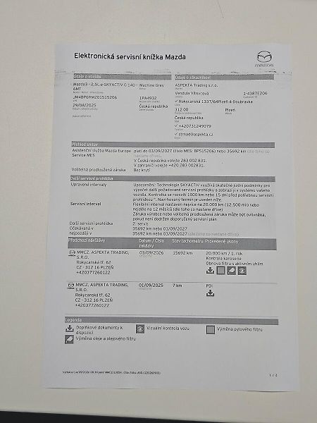 Mazda 3 2.5l e-SKYACTIV G, 1.majitel - fotka 31 z 31