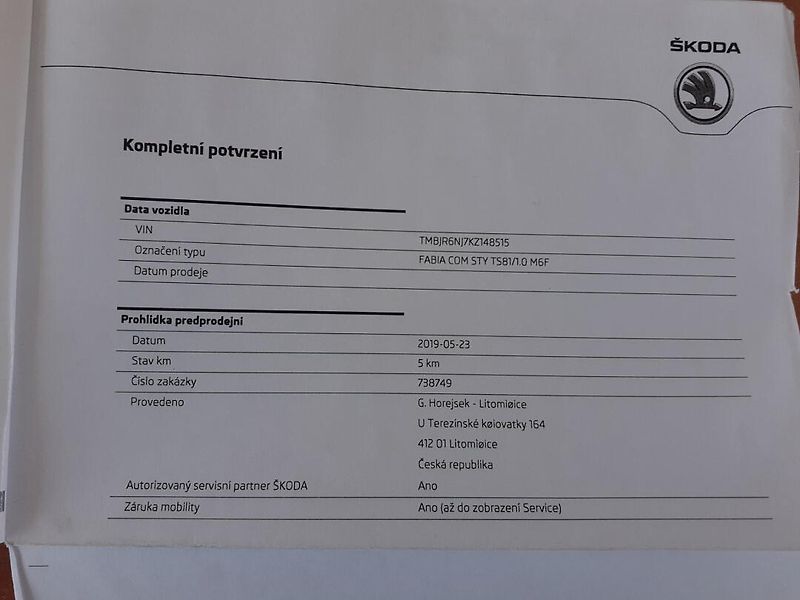 Škoda Fabia (2019) III Kombi 1.0 TSi 81KW - fotka 37 z 42
