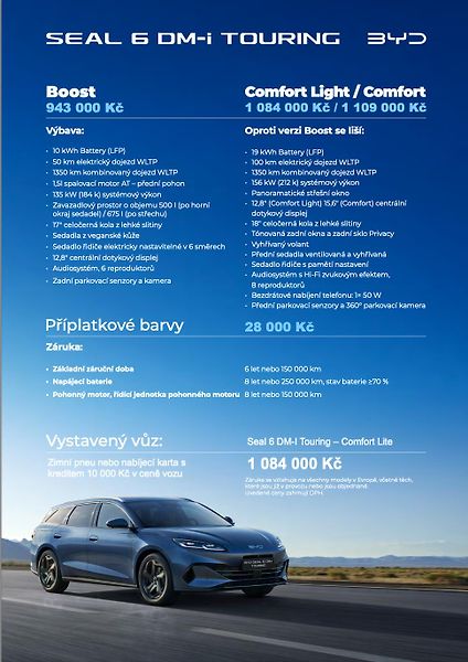 BYD Seal 6 (2025) DM-i Touring Comfort Lite - fotka 10 z 10