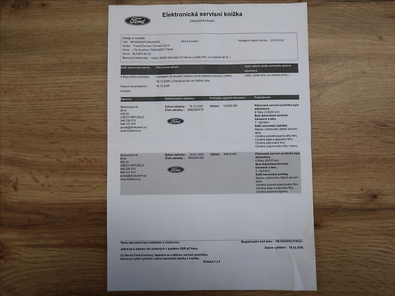 Ford Transit Connect 1,5 EcoBlue,74kW,1majČR,DPH - fotka 24 z 24