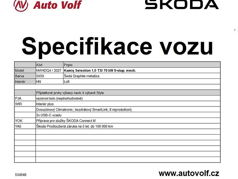 Škoda Kamiq Selection 1,0TSI 70kW - fotka 2 z 11
