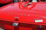 Záď vozu Triumph Spitfire 4 z roku 1962 na setkání veteránů Sonoma Raceway 2015.