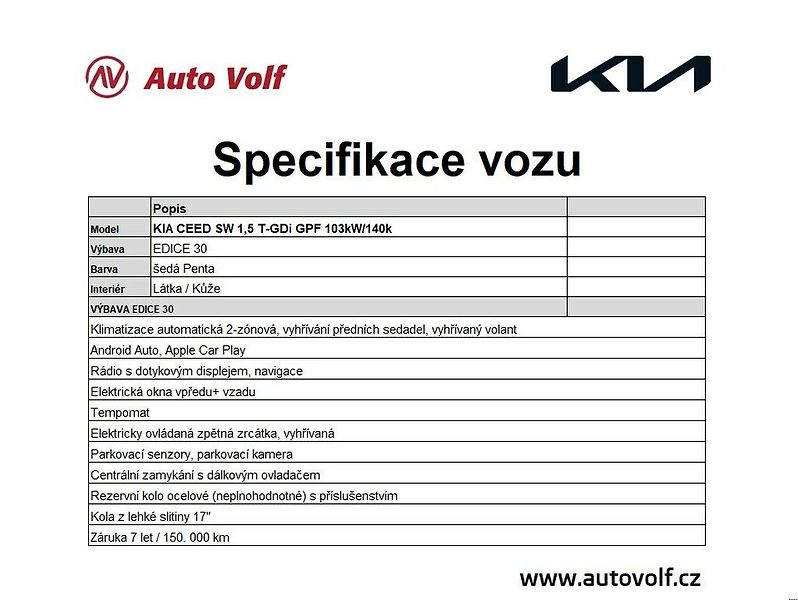 Kia Ceed Edice 30 1,5 T-GDi 103kW/140k - fotka 2 z 9