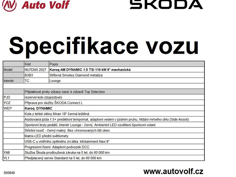 Škoda Karoq Dynamic 1,5TSI 110kW - fotka 2 z 2