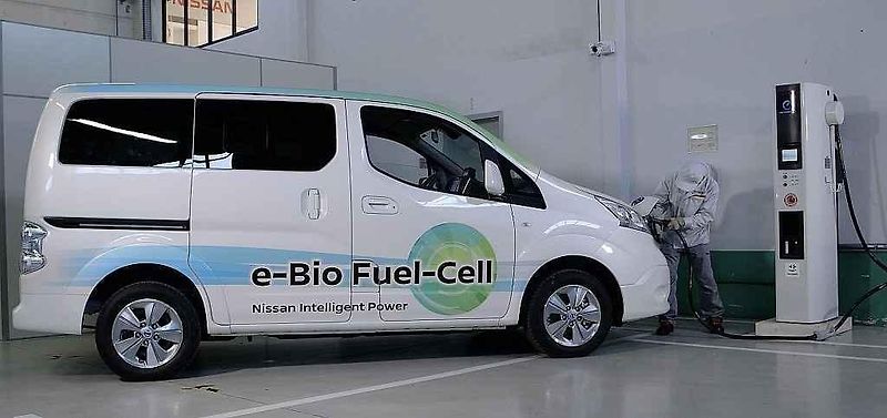 Nissan představil prototyp elektromobilu poháněného palivovým článkem na bioetanol.