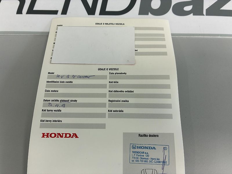 Honda HR-V (2019) 1,6i-DTEC Comfort 6MT *ZÁRUKA* - fotka 19 z 25