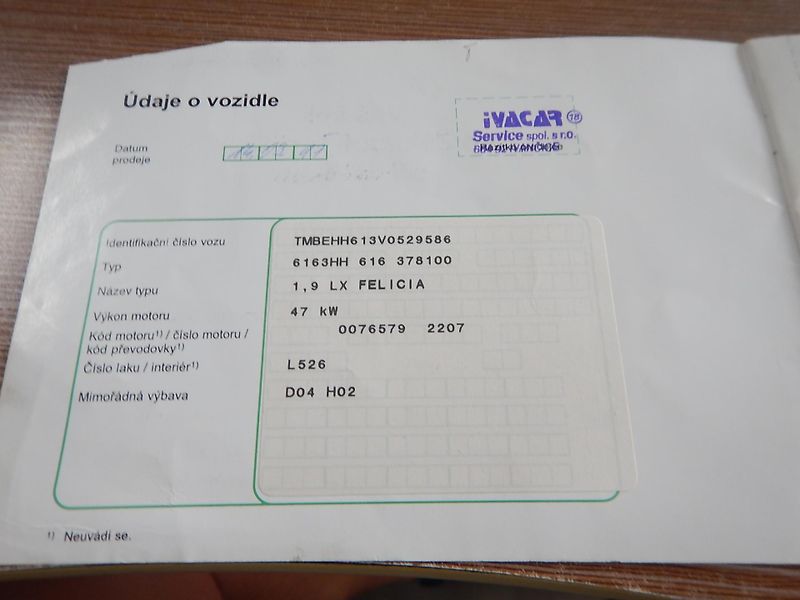 Škoda Felicia 1.9 D, ČR, EURO II - fotka 19 z 24