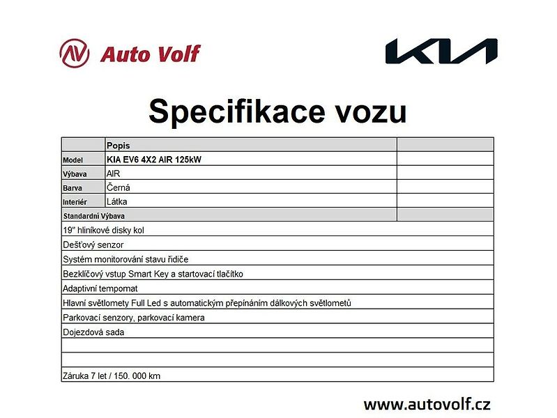 Kia EV6 AIR elektromotor 125kW/170k - fotka 2 z 12
