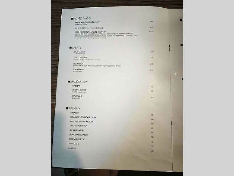My jsme si dali menu za 198 korun.