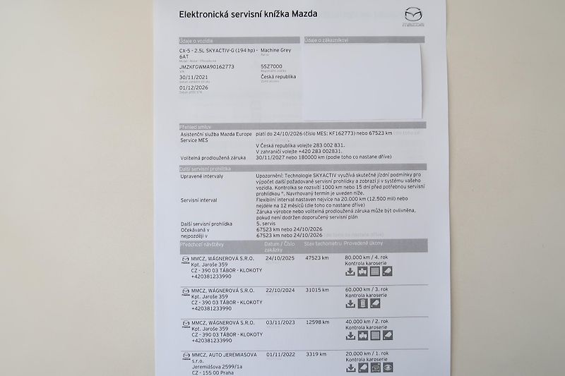 Mazda CX-5 2,5 G194 AWD AT bílá kůže,tažn - fotka 31 z 32
