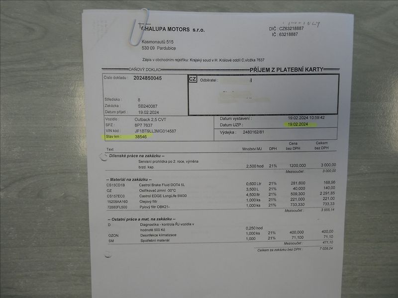 Subaru Outback 2,5 i 124kW AWD ČR,DPH,2x kola - fotka 45 z 46