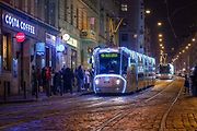 Vánoční flotila pražského dopravního podniku.