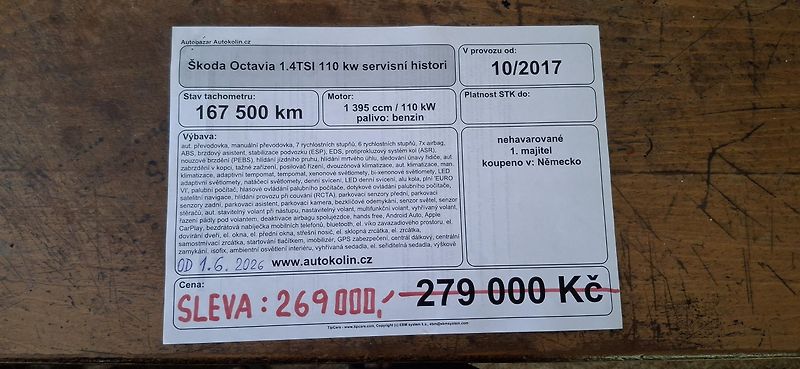 Škoda Octavia 1.4TSI 110 kw servisní histori - fotka 42 z 42