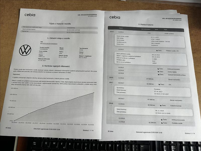 Volkswagen Caddy 1,6 TDI MAXI 7.MÍST REZERVACE - fotka 20 z 21
