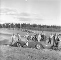 Bonnierovo Maserati 200S opět na kolech po havárii při závodě Kanonloppet ve Švédsku.